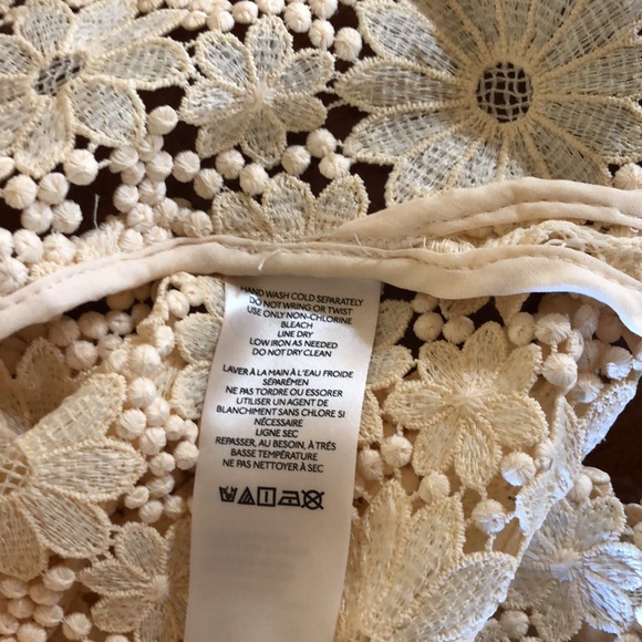 Maeve Lace Half Sleeve Button down Shirt Small Petite - Picture 7 of 9